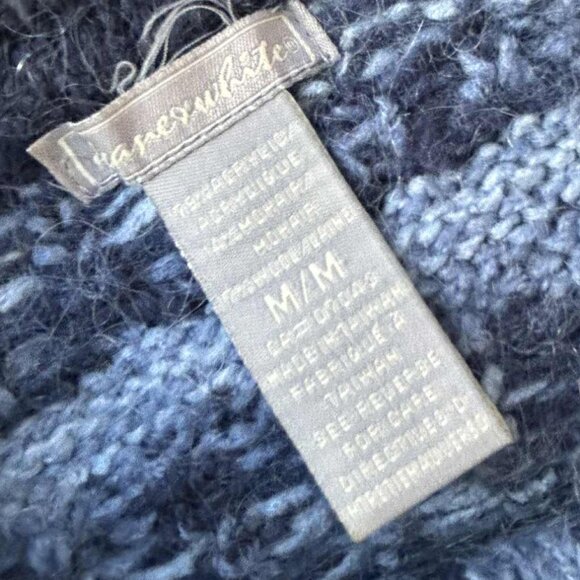 Vintage Deane & White Blue Ombré Chevron Mohair-Blend Sweater w/ Fringe – US M - Picture 12 of 12